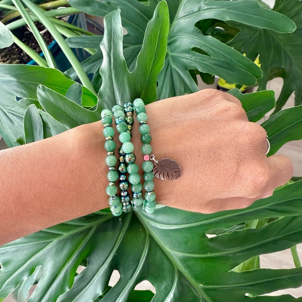 Green Aventurine & Hematite bracelet (one) - Picture 7 of 9